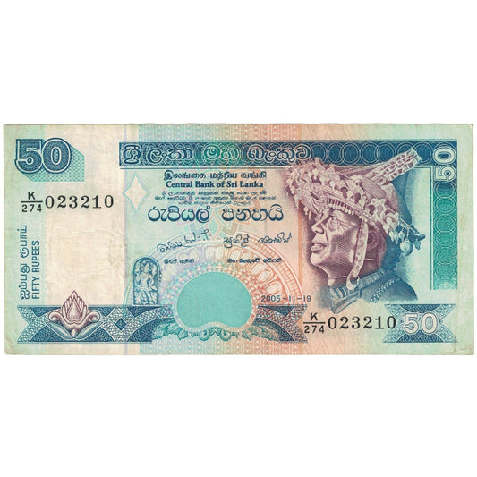 bancnota, 
  
  Sri Lanka, 
  
  50 de rupii