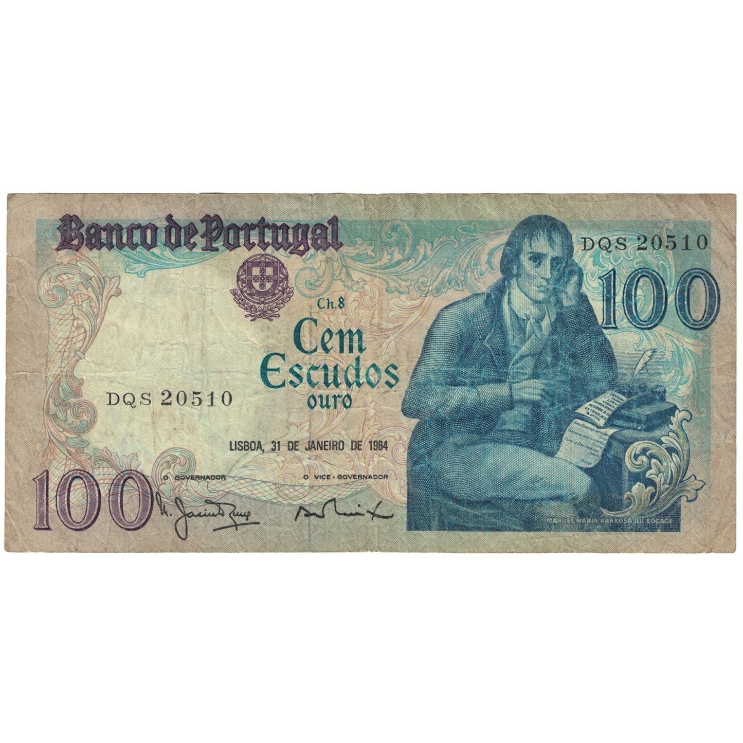 bancnota, 
  
  Portugalia, 
  
  100 de scude