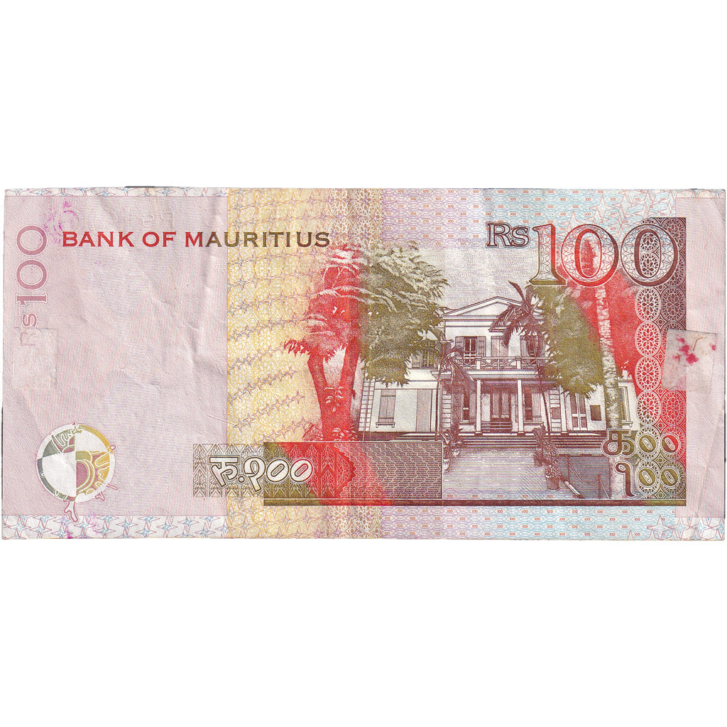 bancnota, 
  
  Mauritius, 
  
  100 de rupii