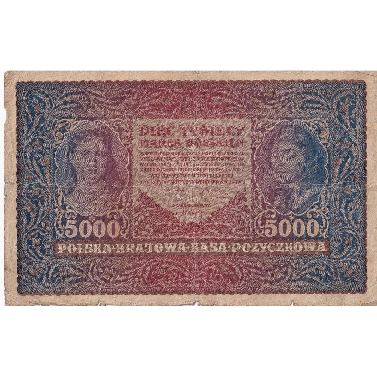 bancnota, 
  
  Polonia, 
  
  5000 Marek