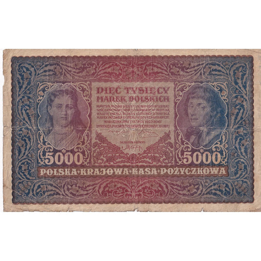 bancnota, 
  
  Polonia, 
  
  5000 Marek