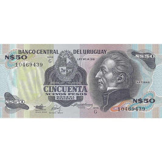 Uruguay, 
  
  50 de pesos noi, 
  
  1989