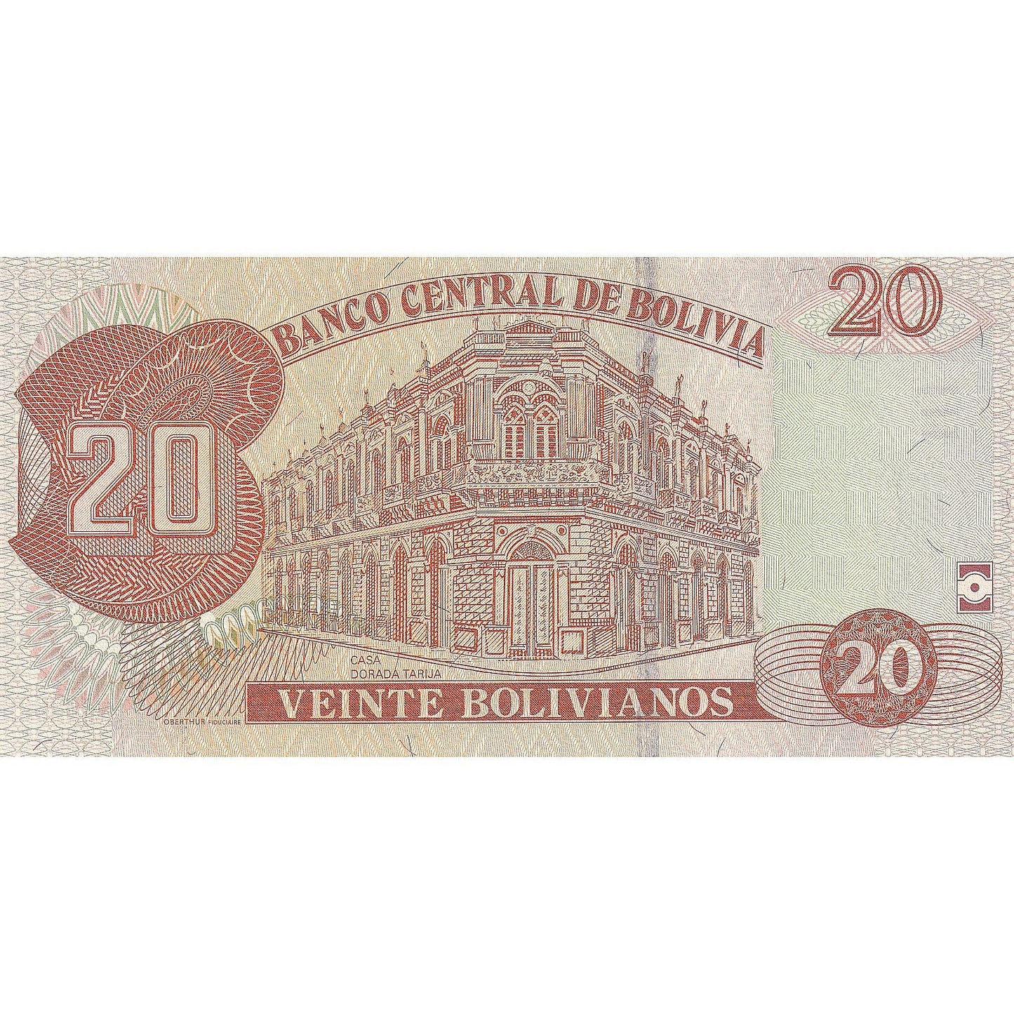 Bolivia, 
  
  20 boliviani, 
  
  1986