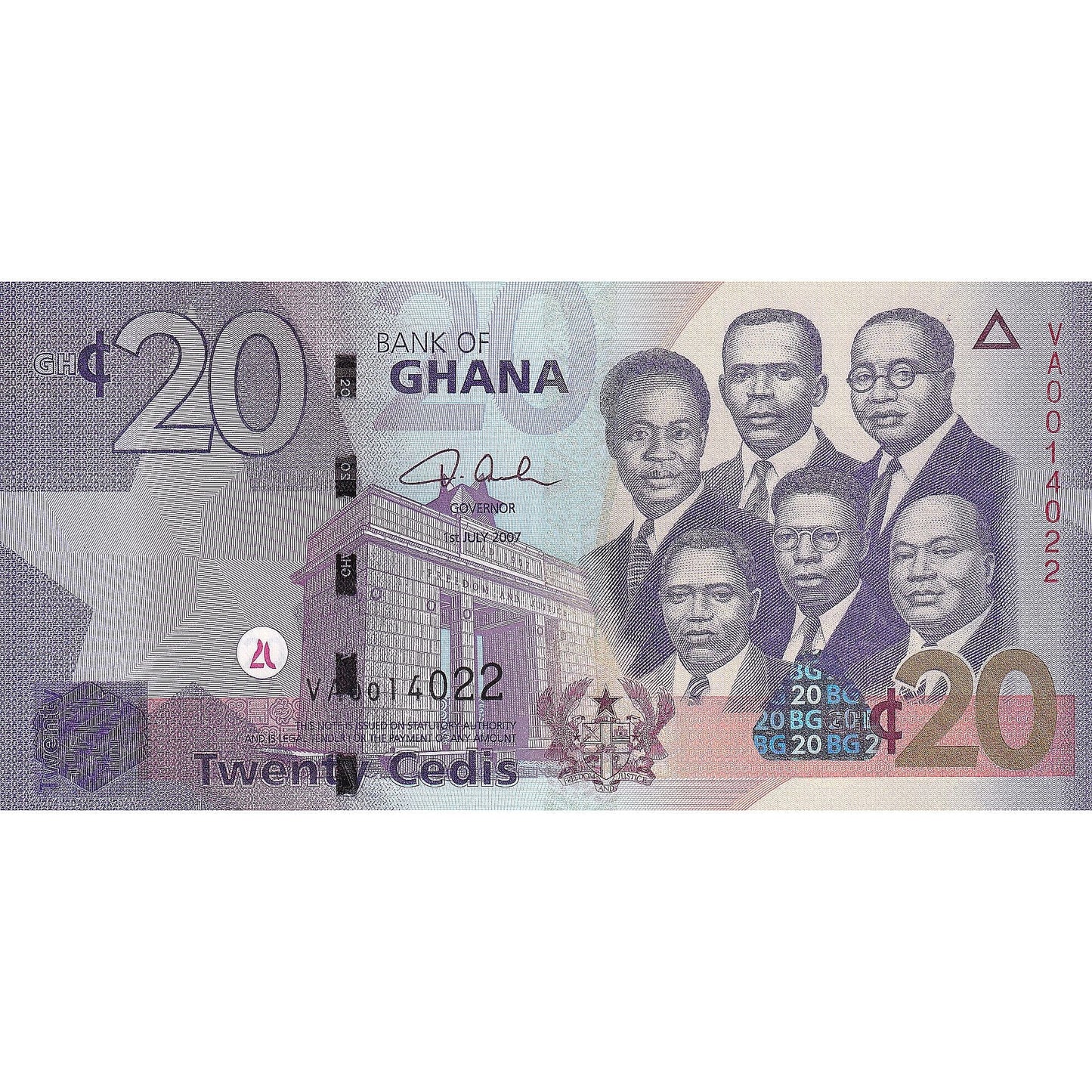 Ghana, 
  
  20 Cedi, 
  
  2007-07-01