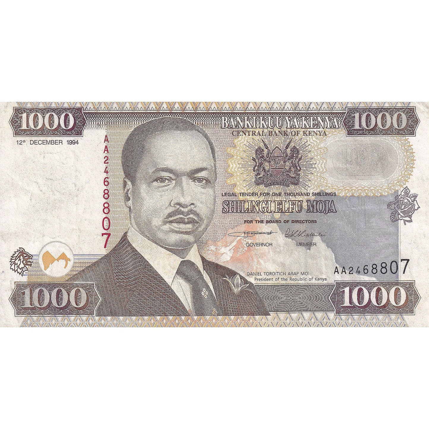 Kenya, 
  
  1000 de șilingi, 
  
  1994