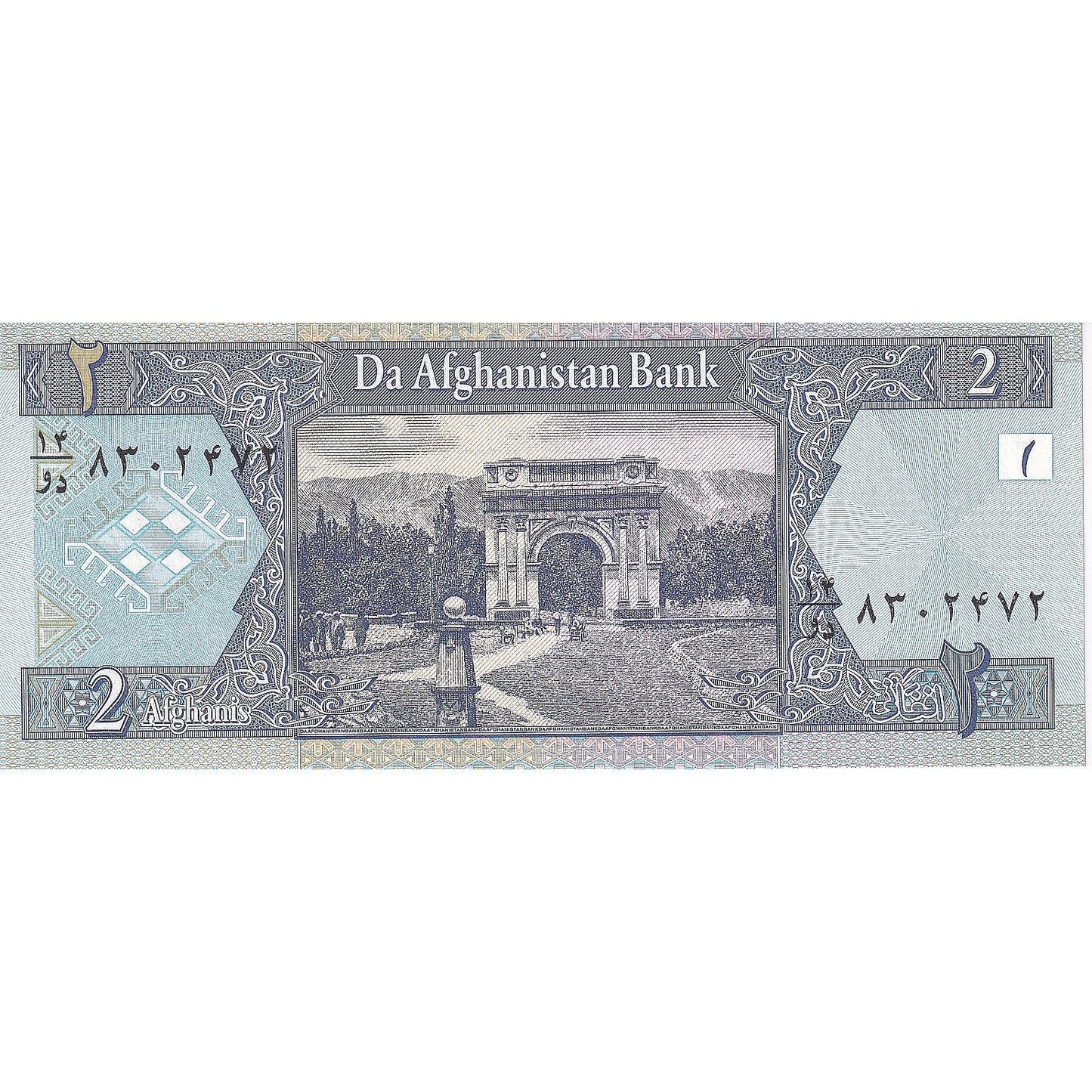 Afganistan, 
  
  2 afgani, 
  
  2002