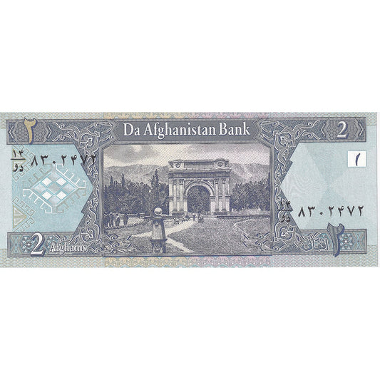 Afganistan, 
  
  2 afgani, 
  
  2002