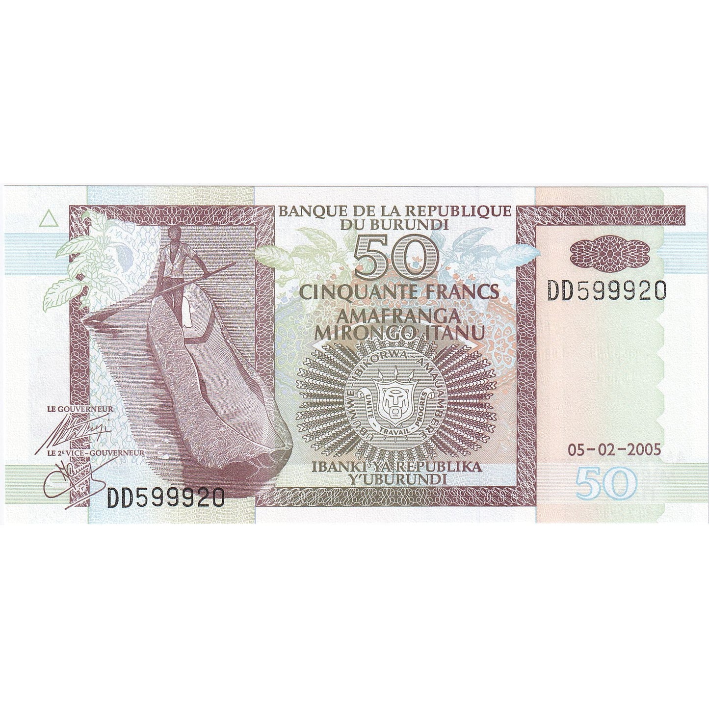 Burundi, 
  
  50 de franci, 
  
  1993-1997