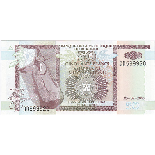 Burundi, 
  
  50 de franci, 
  
  1993-1997