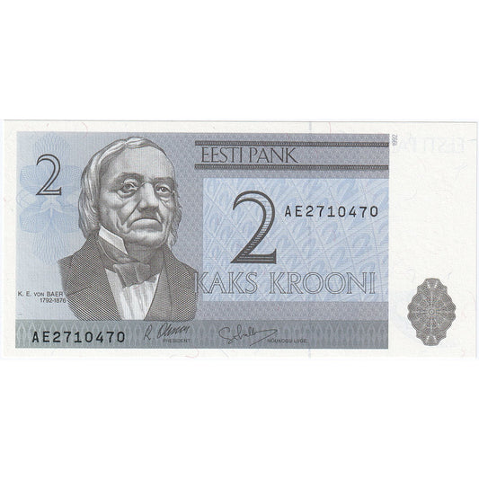 Estonia, 
  
  2 coroane, 
  
  1992