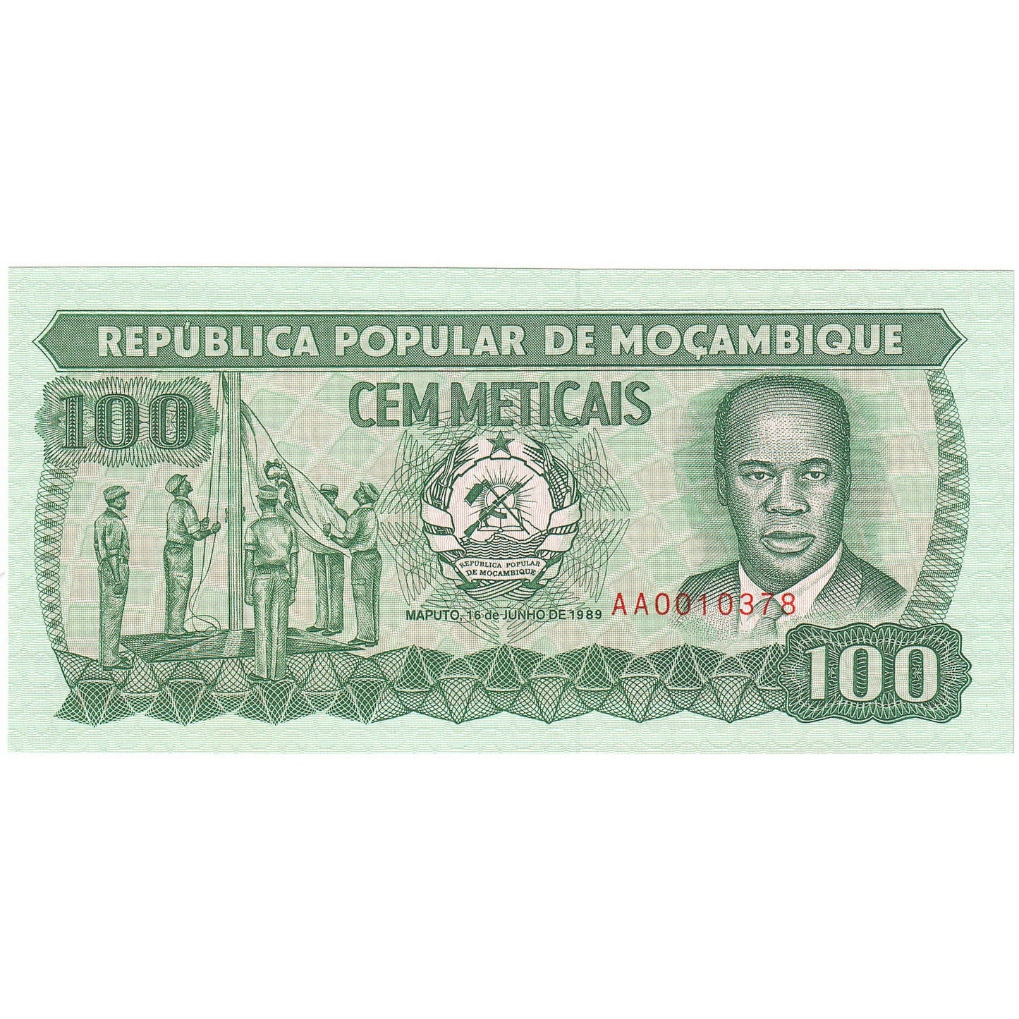 Mozambic, 
  
  100 Meticais, 
  
  1989