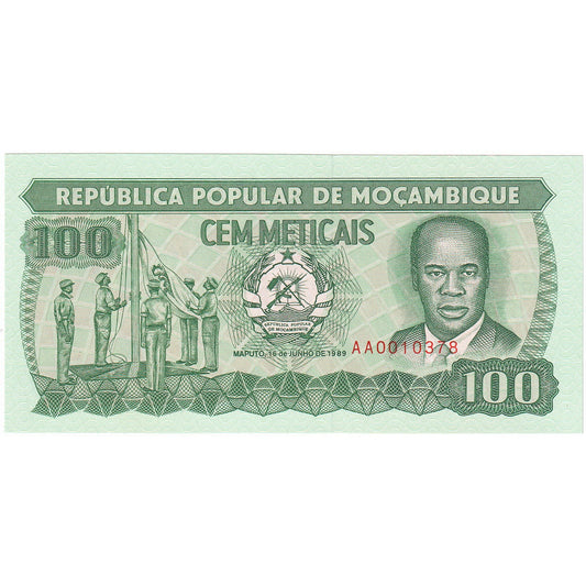 Mozambic, 
  
  100 Meticais, 
  
  1989