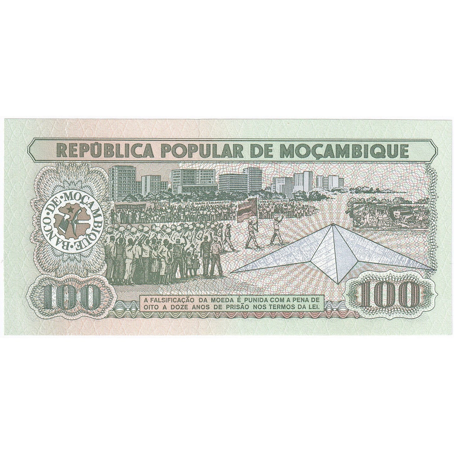 Mozambic, 
  
  100 Meticais, 
  
  1989