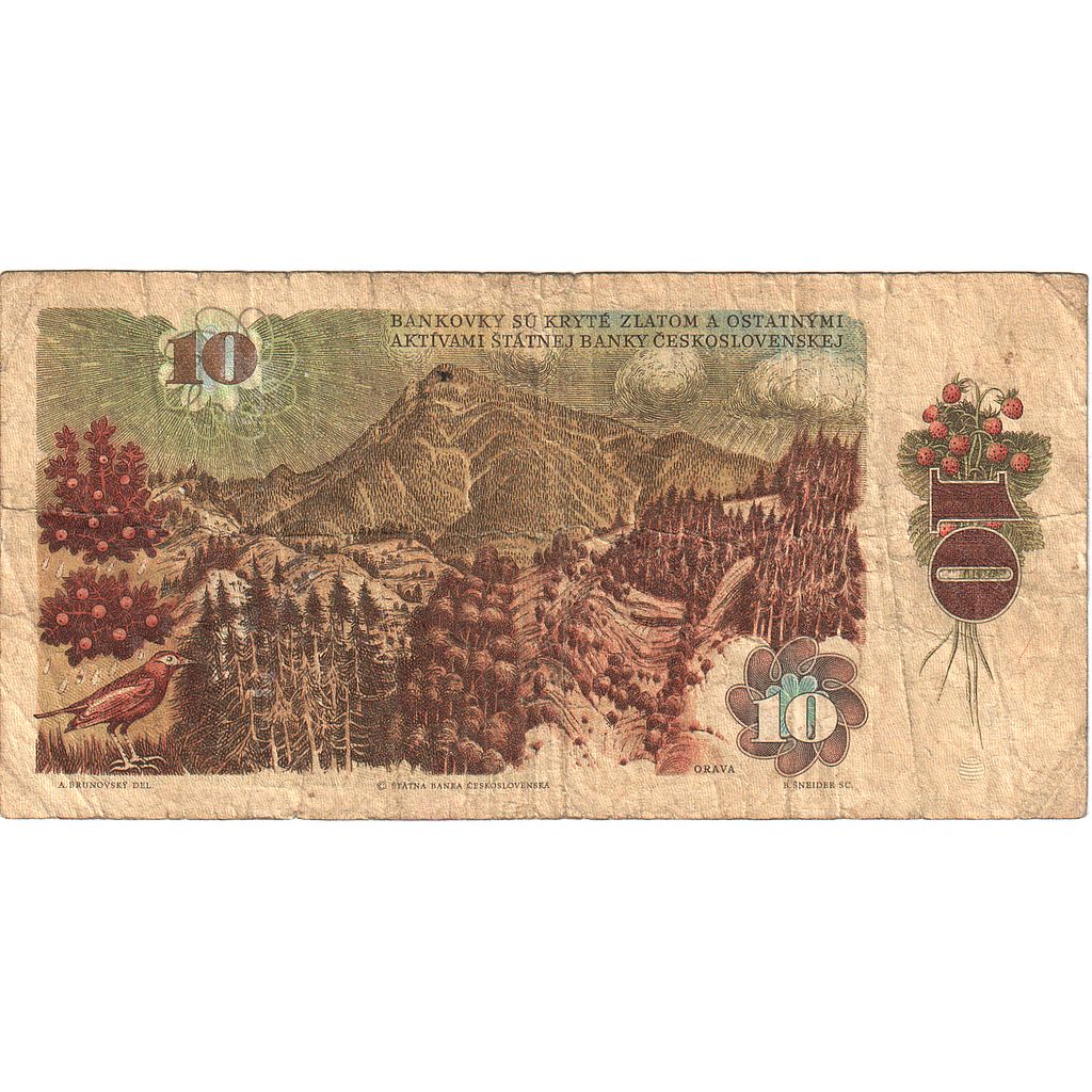 Cehoslovacia, 
  
  10 Korun, 
  
  1986