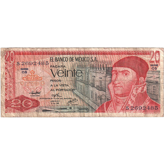 Mexic, 
  
  20 de pesos, 
  
  1976-07-08