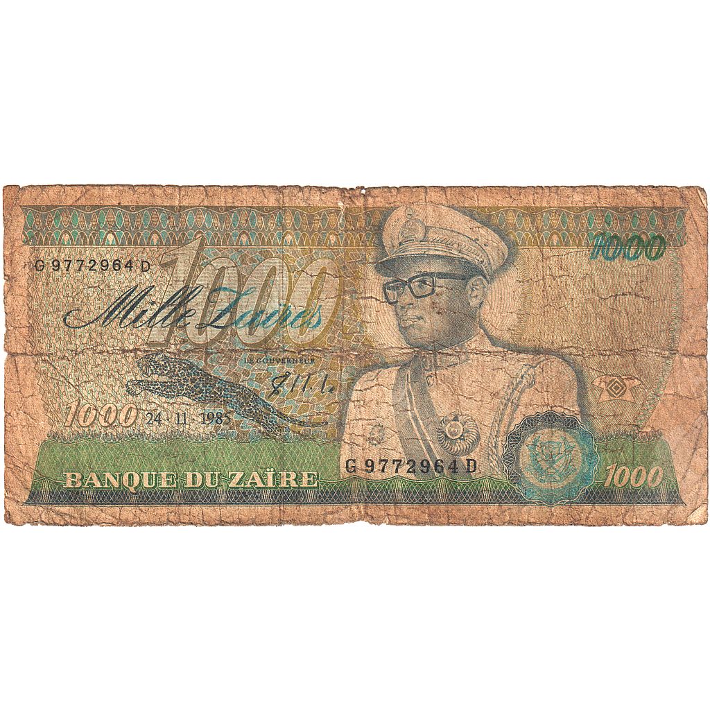 Zair, 
  
  1000 Zaïres, 
  
  1985