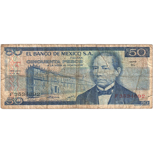 Mexic, 
  
  50 de pesos, 
  
  18-07-1973