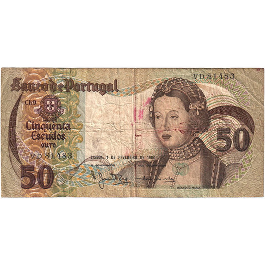 Portugalia, 
  
  50 de escudo, 
  
  1980