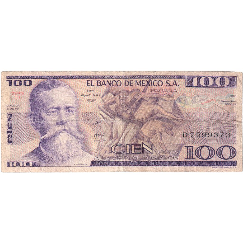 Mexic, 
  
  100 de pesos, 
  
  1981-01-27