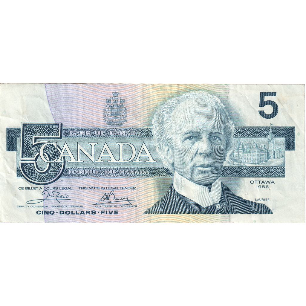 Canada, 
  
  5 dolari, 
  
  1986