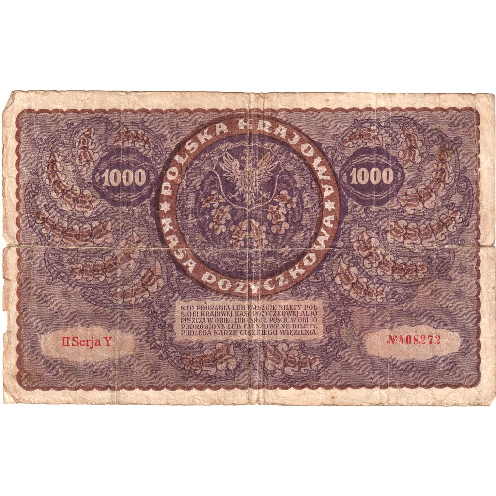 Polonia, 
  
  1000 Marek, 
  
  1919-08-23