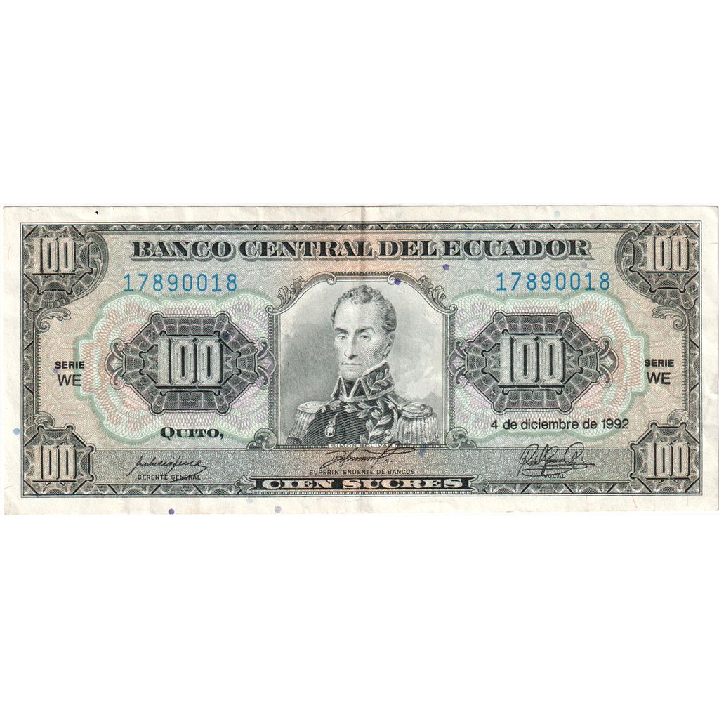 Ecuador, 
  
  100 de sucre, 
  
  1992-12-04