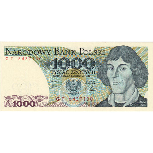 Polonia, 
  
  1000 de zlotici, 
  
  1982-06-01