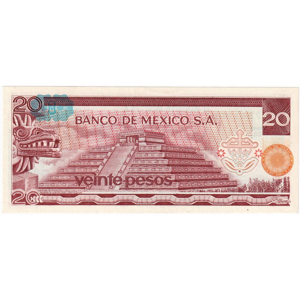 Mexic, 
  
  20 de pesos, 
  
  1977-07-08