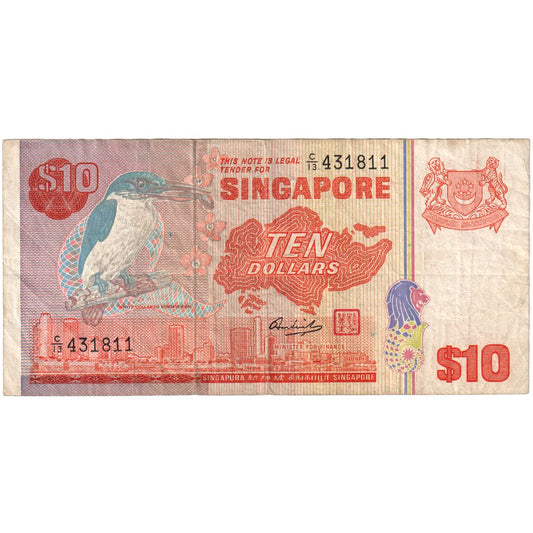 Singapore, 
  
  10 dolari, 
  
  VF(30-35)