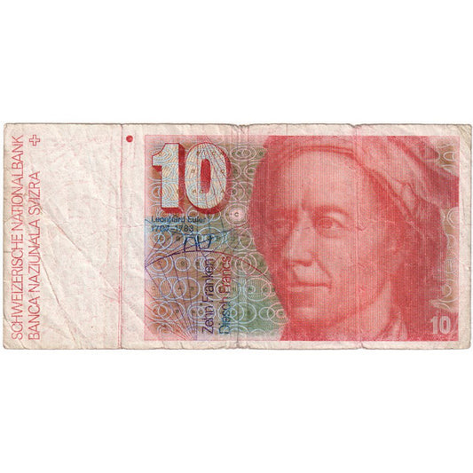 Elveţia, 
  
  10 Franken, 
  
  VF(20-25)