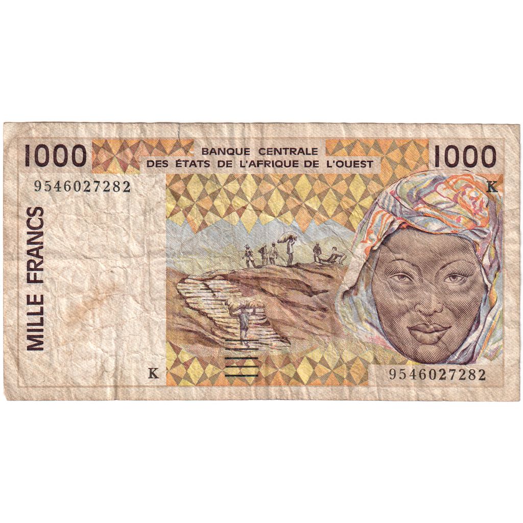 Statele Africii de Vest, 
  
  1000 de franci, 
  
  VF(20-25)