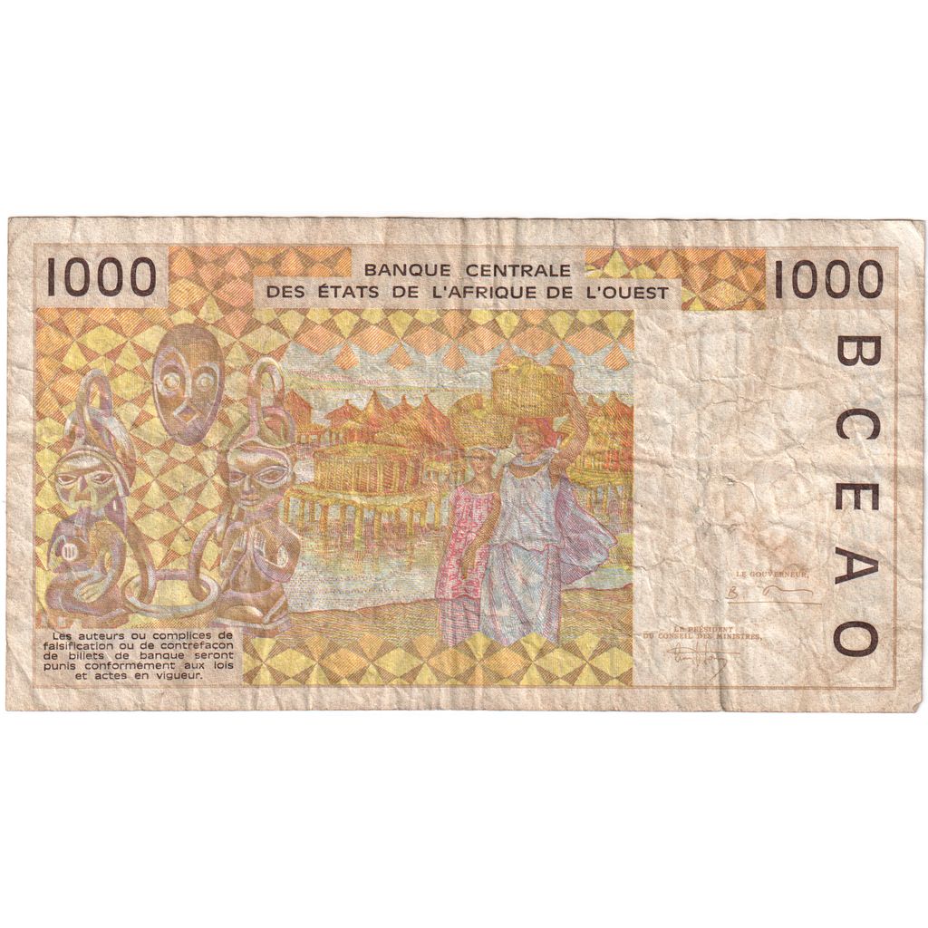 Statele Africii de Vest, 
  
  1000 de franci, 
  
  VF(20-25)