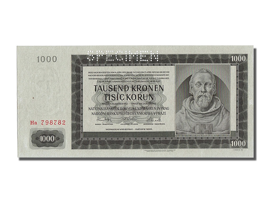 bancnota, 
  
  Cehoslovacia, 
  
  1000 de coroane