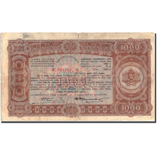 bancnota, 
  
  Bulgaria, 
  
  1000 Leva