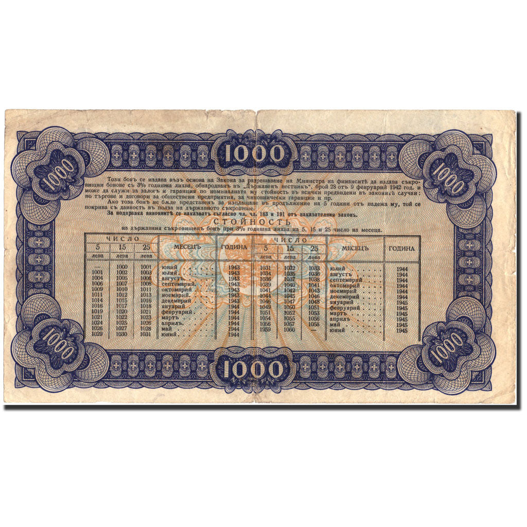 bancnota, 
  
  Bulgaria, 
  
  1000 Leva