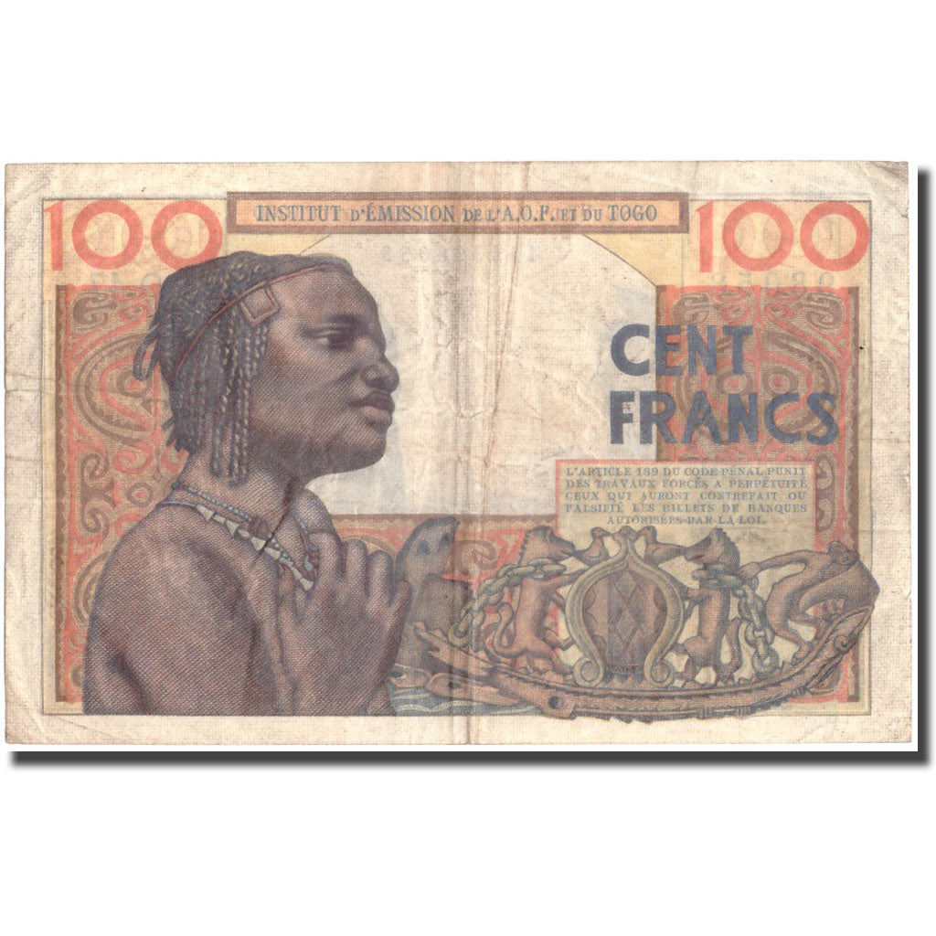 bancnota, 
  
  Africa de Vest franceză, 
  
  100 de franci