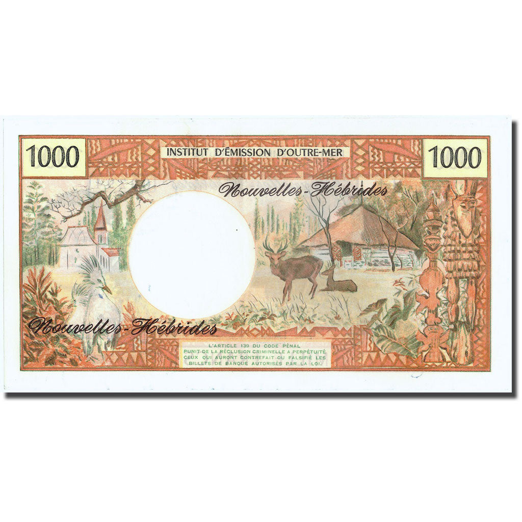 bancnota, 
  
  Noile Hebride, 
  
  1000 de franci