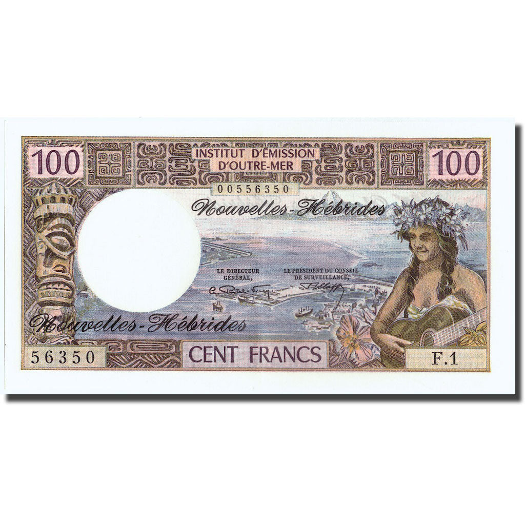 bancnota, 
  
  Noile Hebride, 
  
  100 de franci