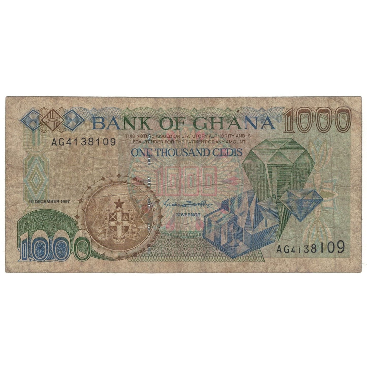 bancnota, 
  
  Ghana, 
  
  1000 Cedi