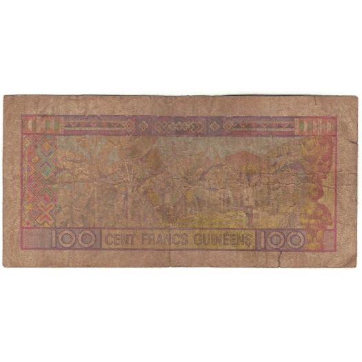 bancnota, 
  
  Guineea, 
  
  100 de franci