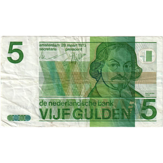 bancnota, 
  
  Olanda, 
  
  5 Gulden