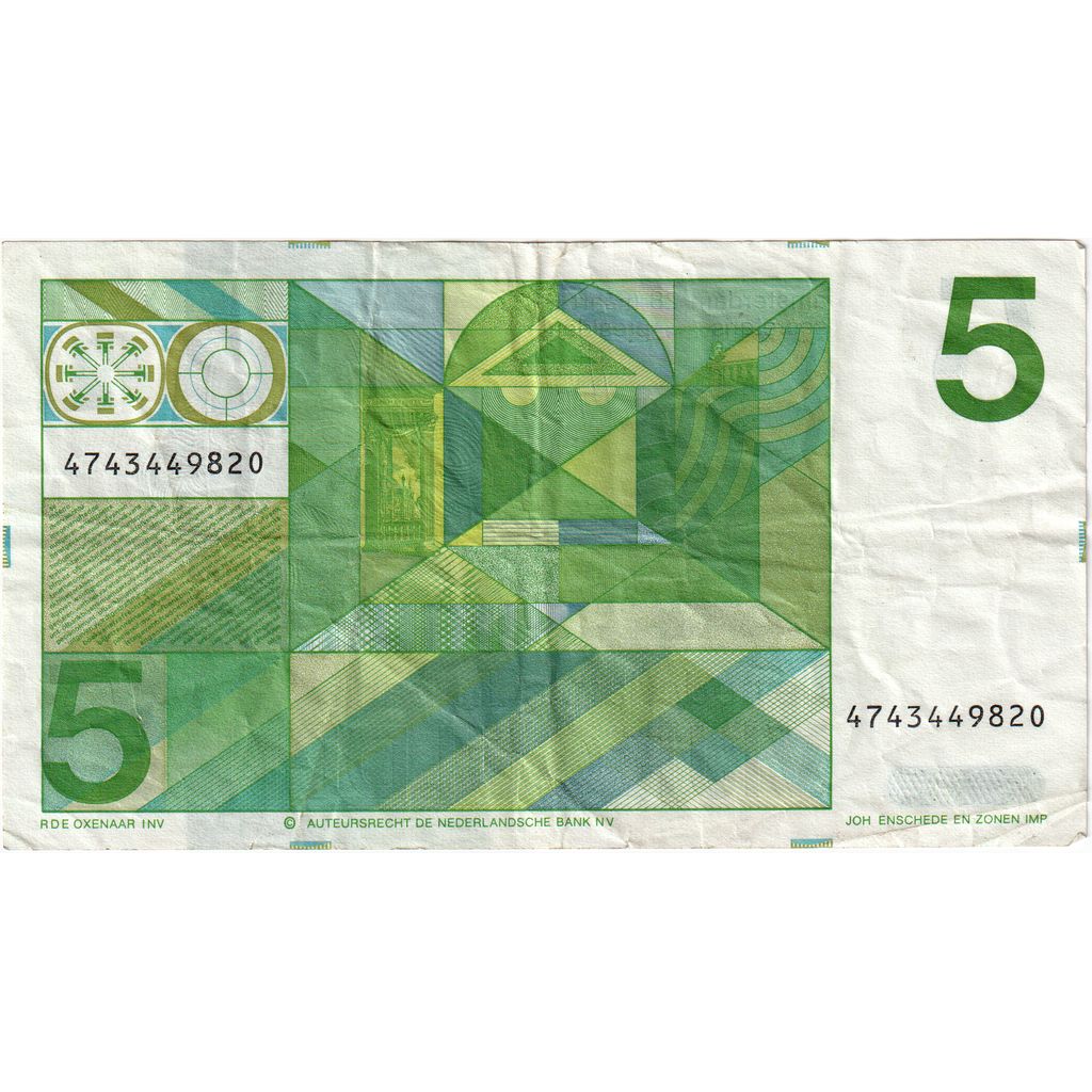 bancnota, 
  
  Olanda, 
  
  5 Gulden