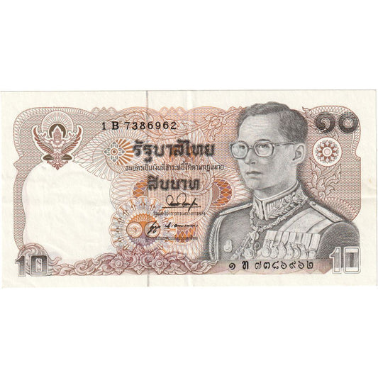 Tailanda, 
  
  10 baht, 
  
  1980