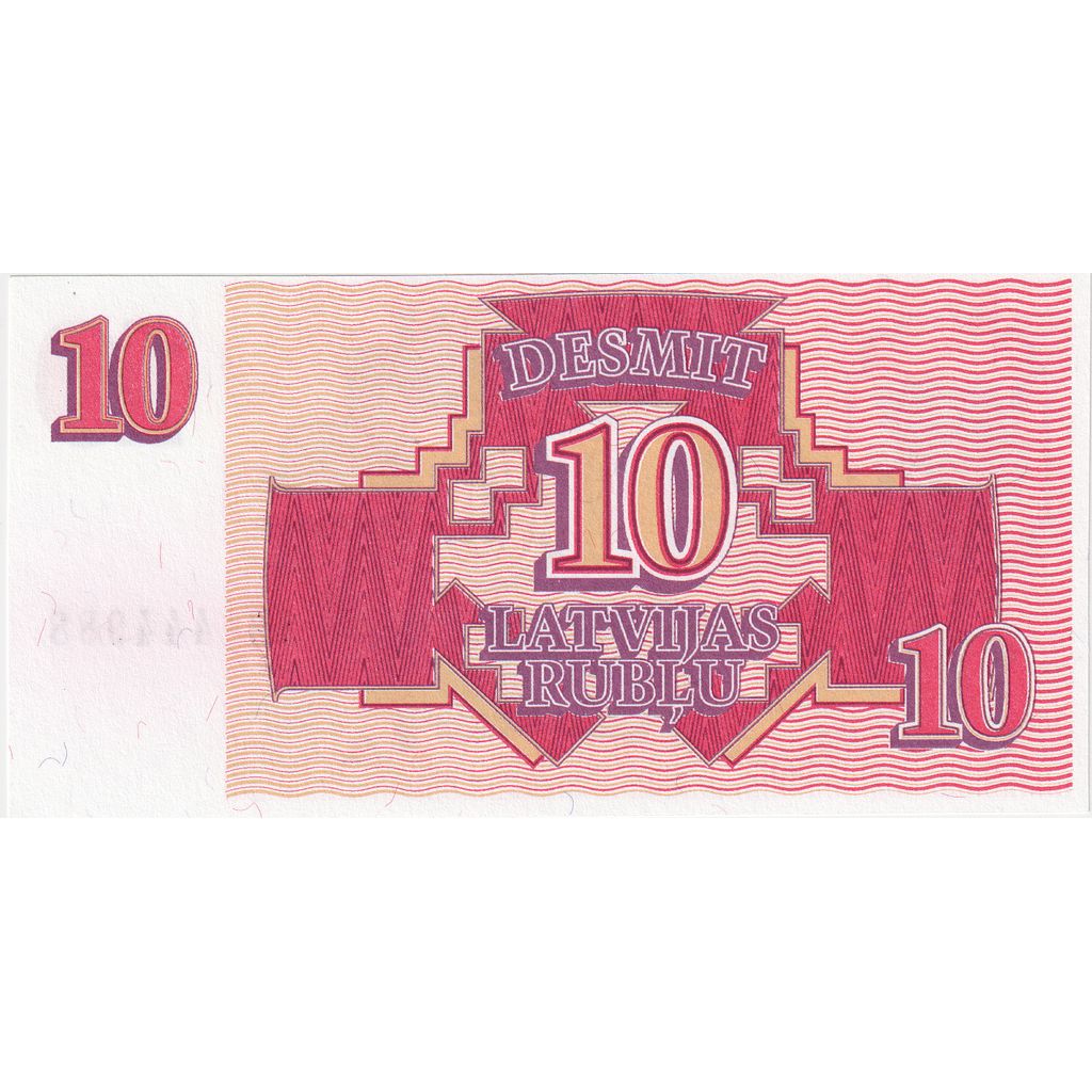 Letonia, 
  
  10 rublu, 
  
  1992