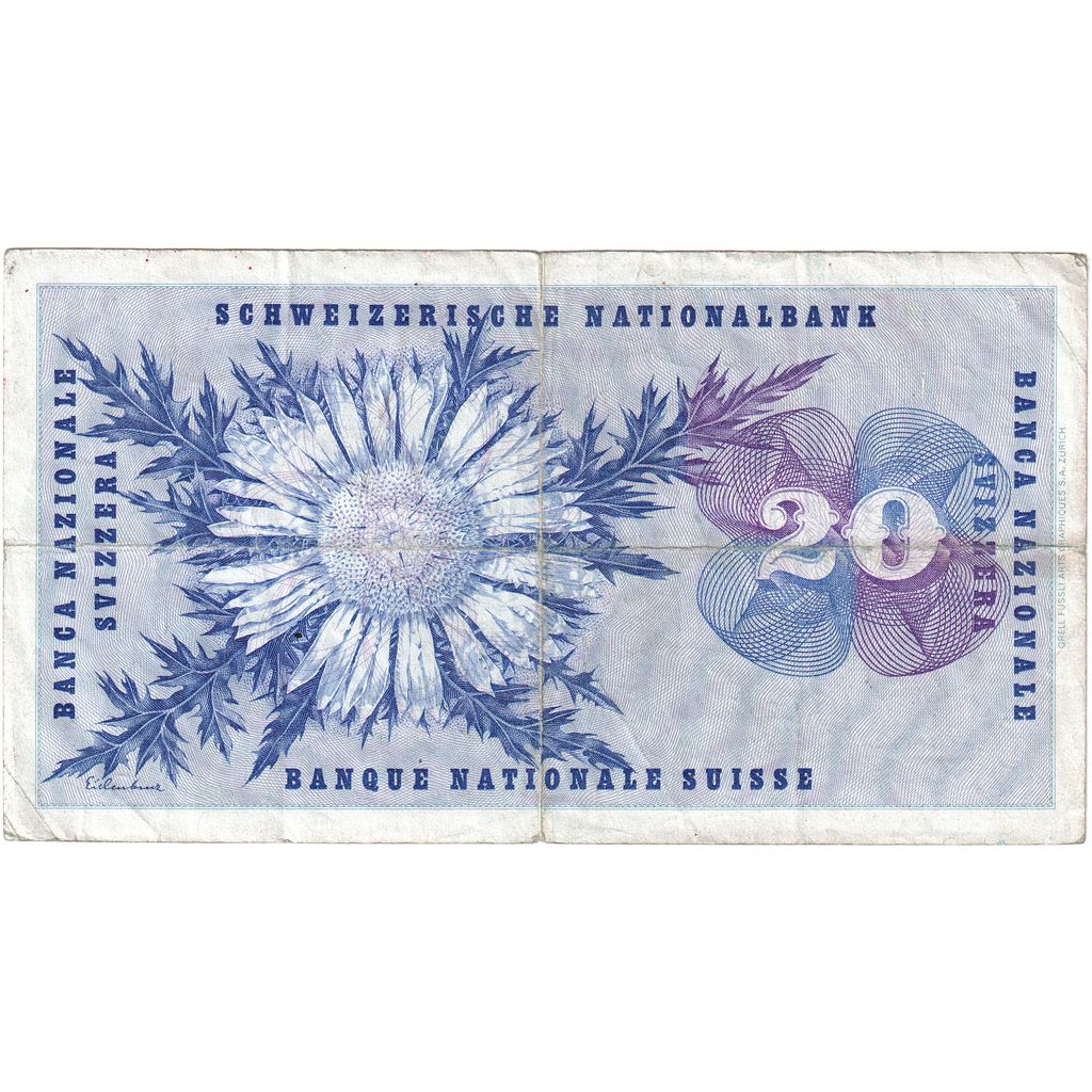 Elveţia, 
  
  20 Franken, 
  
  1973-03-07