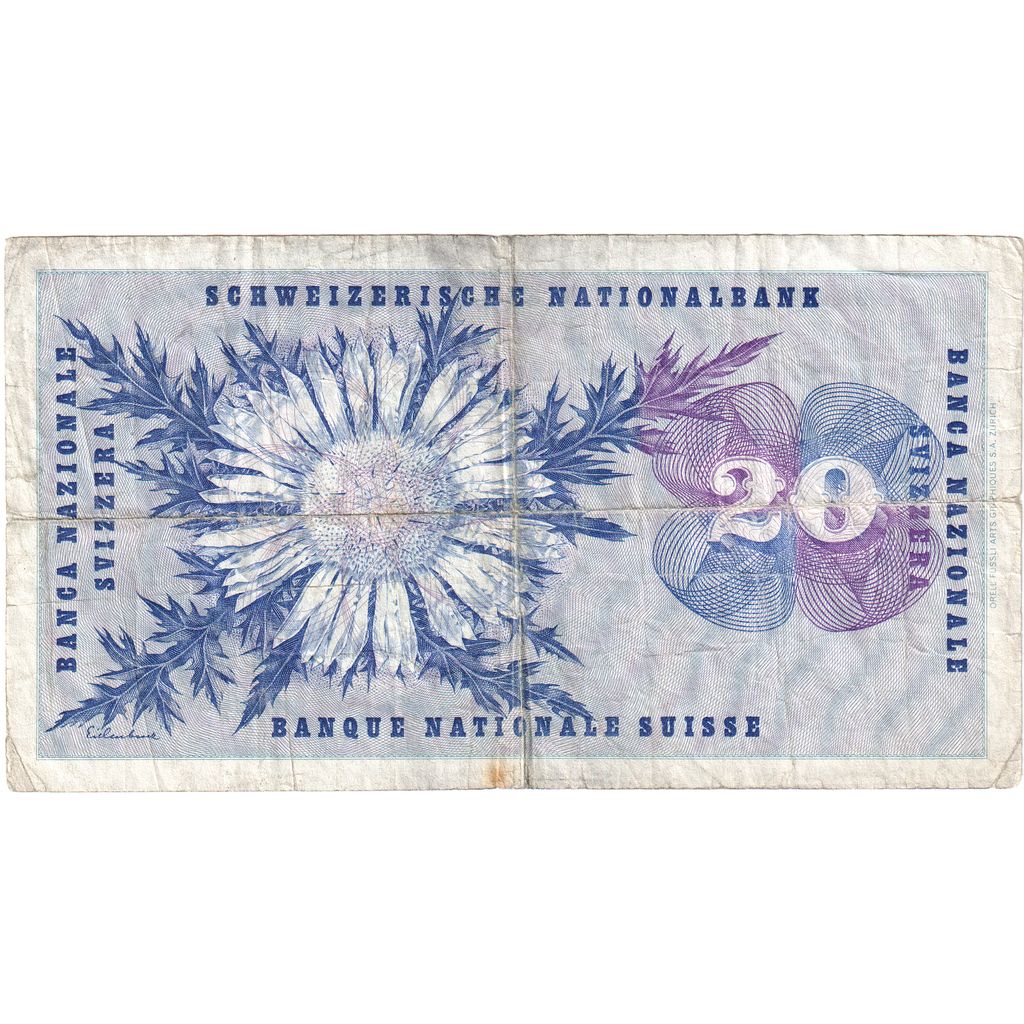 Elveţia, 
  
  20 Franken, 
  
  15-01-1969