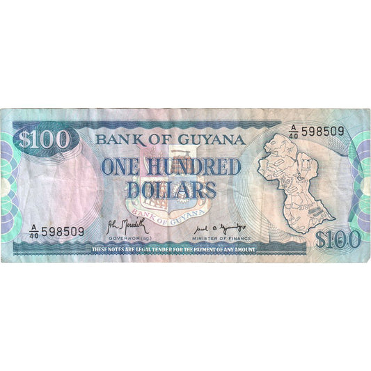 Guyana, 
  
  100 de dolari, 
  
  VF(20-25)