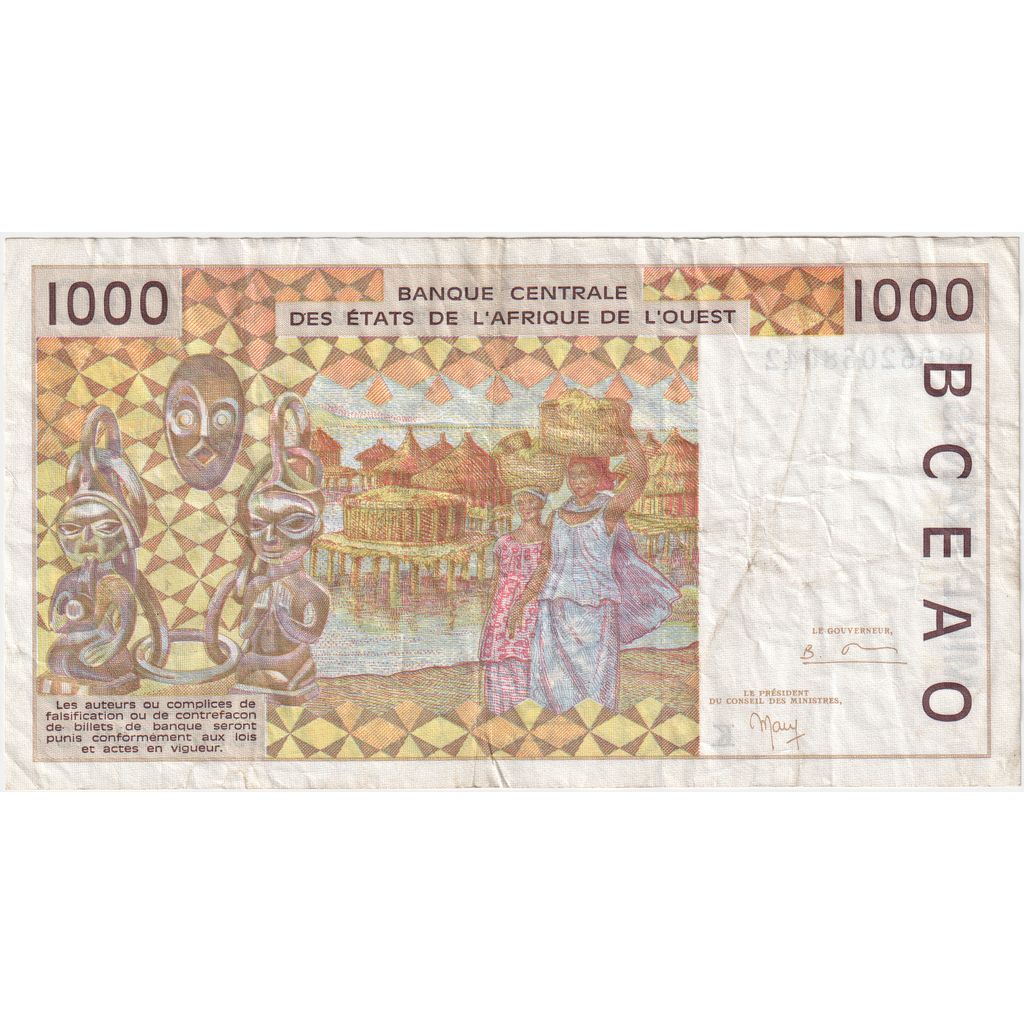 Statele Africii de Vest, 
  
  1000 de franci, 
  
  VF(30-35)