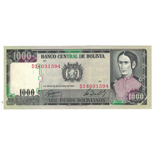 bancnota, 
  
  Bolivia, 
  
  1000 de pesos boliviani