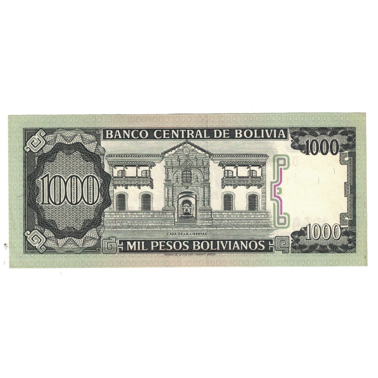 bancnota, 
  
  Bolivia, 
  
  1000 de pesos boliviani